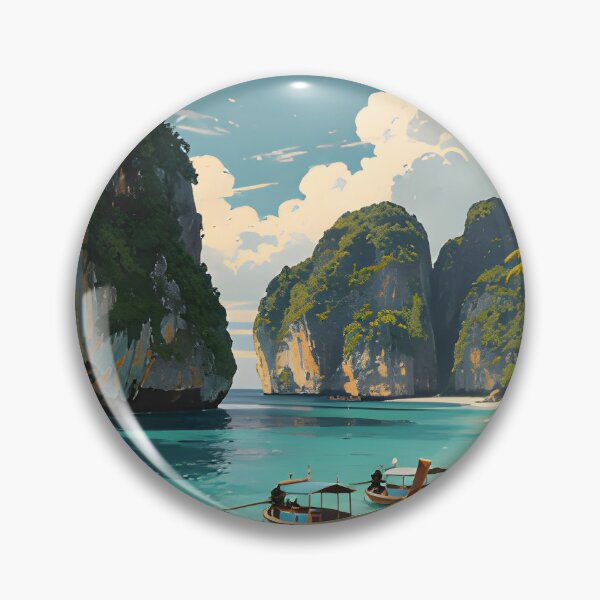 Item preview, Maya Bay Thailand Vintage Travel Poster Tropical Beach Wall Art designed and sold by Spirit of Siam.