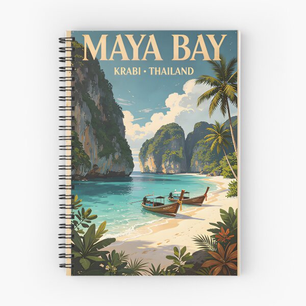 Item preview, Maya Bay Thailand Vintage Travel Poster Tropical Beach Wall Art designed and sold by Spirit of Siam.