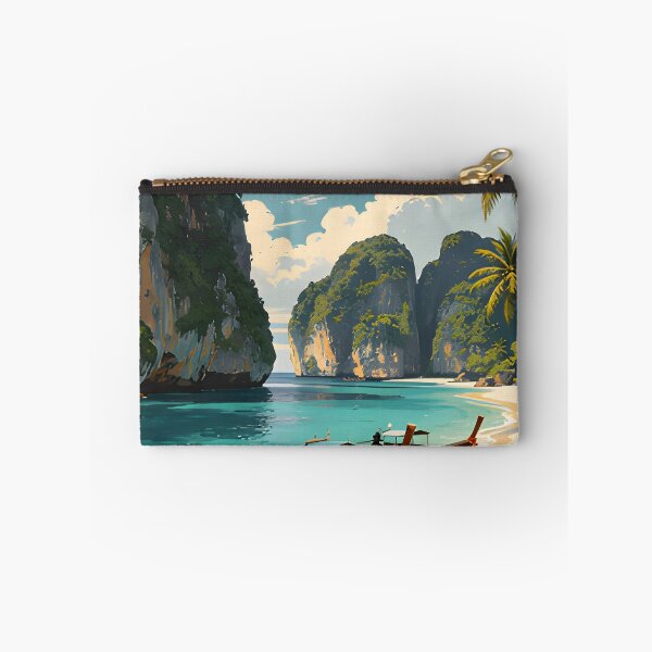 Item preview, Maya Bay Thailand Vintage Travel Poster Tropical Beach Wall Art designed and sold by Spirit of Siam.