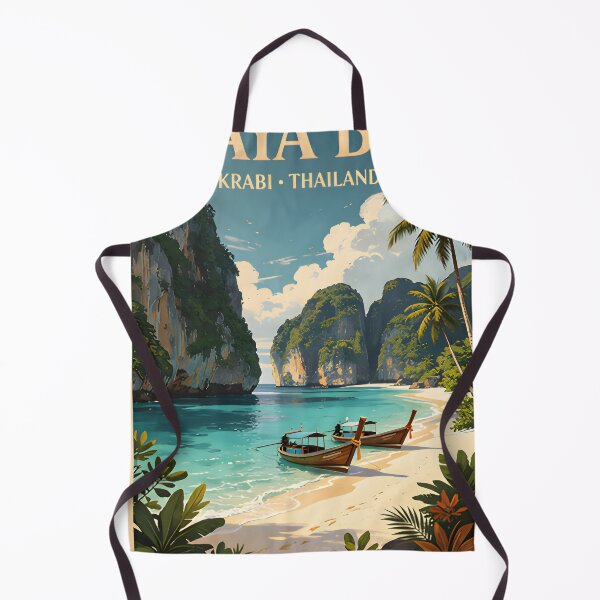 Item preview, Maya Bay Thailand Vintage Travel Poster Tropical Beach Wall Art designed and sold by Spirit of Siam.