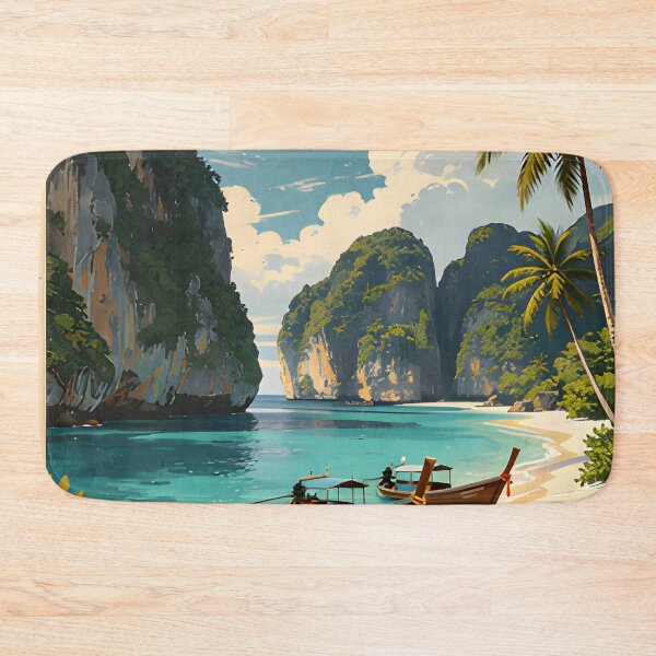Item preview, Maya Bay Thailand Vintage Travel Poster Tropical Beach Wall Art designed and sold by Spirit of Siam.