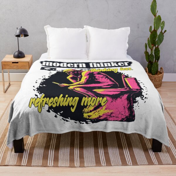 Item preview, Modern Thinker Funny Toilet T-Shirt – Thinking Less Refreshing More Retro Graphic Tee designed and sold by HB Shirts.