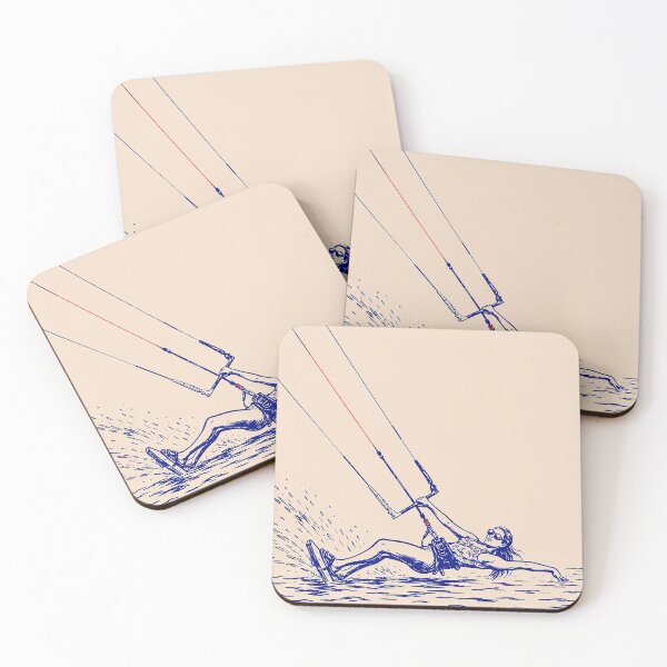 Item preview, Minimal Kitesurf Rider Ocean Line Art Illustration designed and sold by Islabonita..