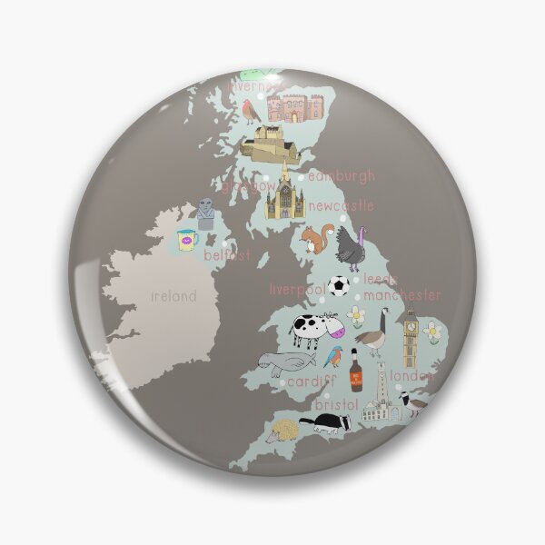 Item preview, United Kingdom Illustrated Map Mint with Country Icons designed and sold by Carla Daly.