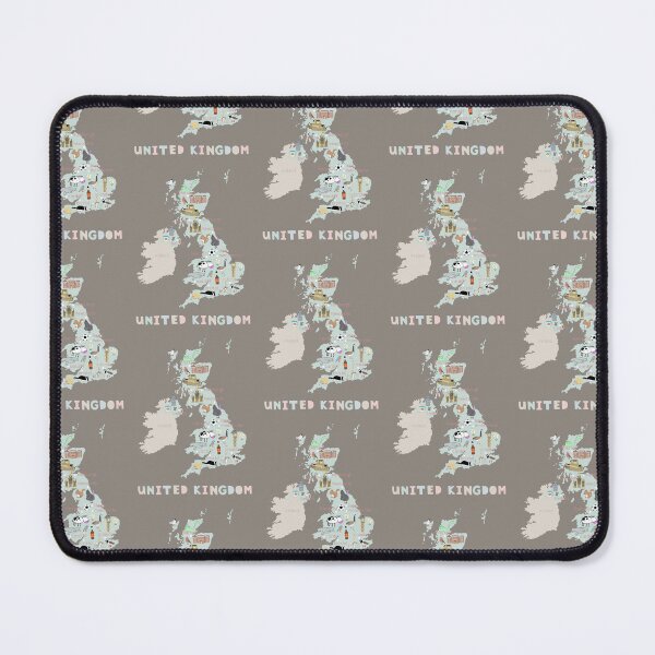 Item preview, United Kingdom Illustrated Map Mint with Country Icons designed and sold by Carla Daly.