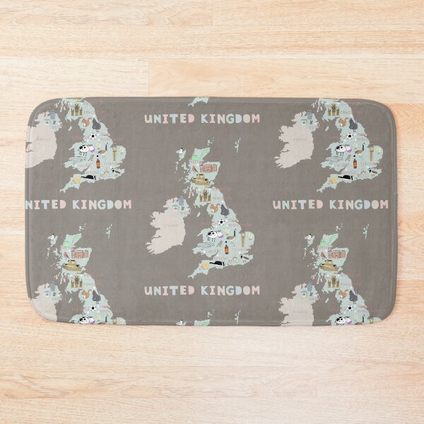 Item preview, United Kingdom Illustrated Map Mint with Country Icons designed and sold by Carla Daly.