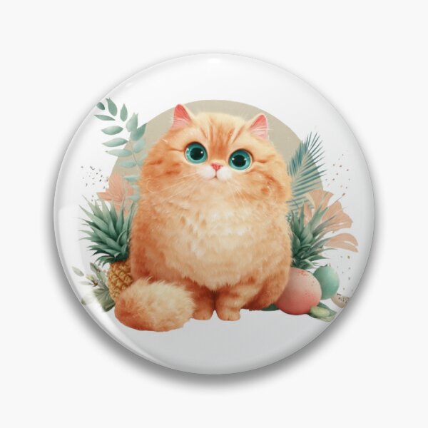 Item preview, Fluffy Orange Cat in Tropical Paradise designed and sold by Moody Vibes Studio.