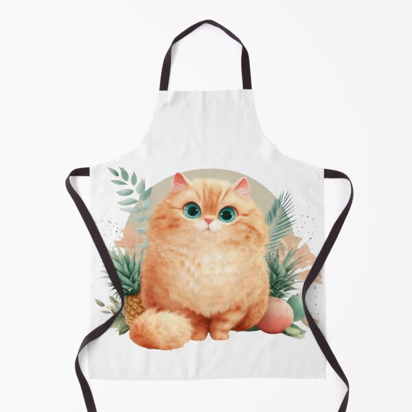 Item preview, Fluffy Orange Cat in Tropical Paradise designed and sold by Moody Vibes Studio.