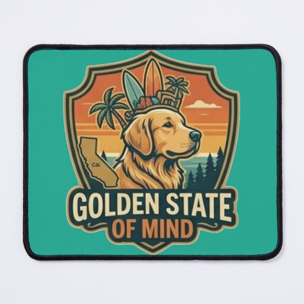 Item preview, Golden State of Mind - Golden Retriever California Surf Summer Design designed and sold by thoughtswear.