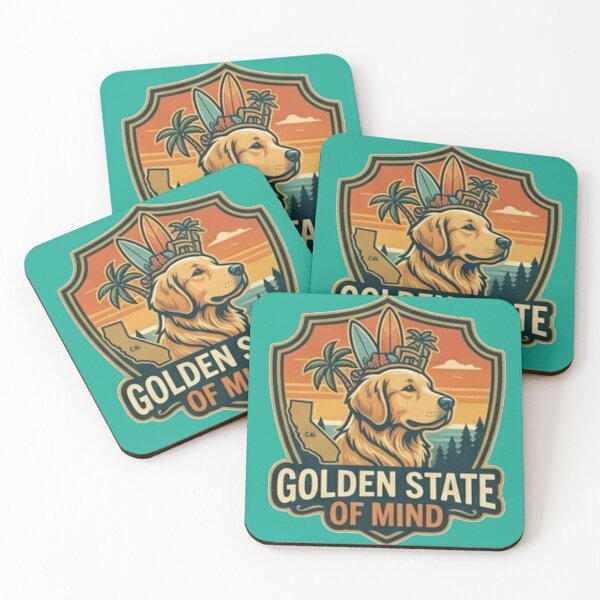 Item preview, Golden State of Mind - Golden Retriever California Surf Summer Design designed and sold by thoughtswear.