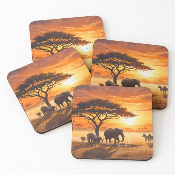 Item preview, Golden Hour African Safari Savanna Sunset Art designed and sold by ArtFrameStudio.