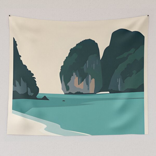 Item preview, National Park Poster Maya Bay Thailand  Travel Poster Tropical Beach Wall Art designed and sold by Spirit of Siam.