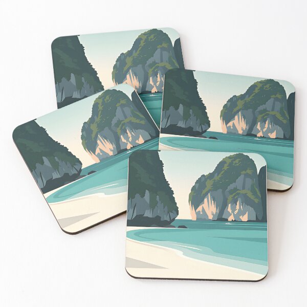Item preview, Maya Bay Thailand Travel Poster Tropical Beach Wall Art designed and sold by Spirit of Siam.