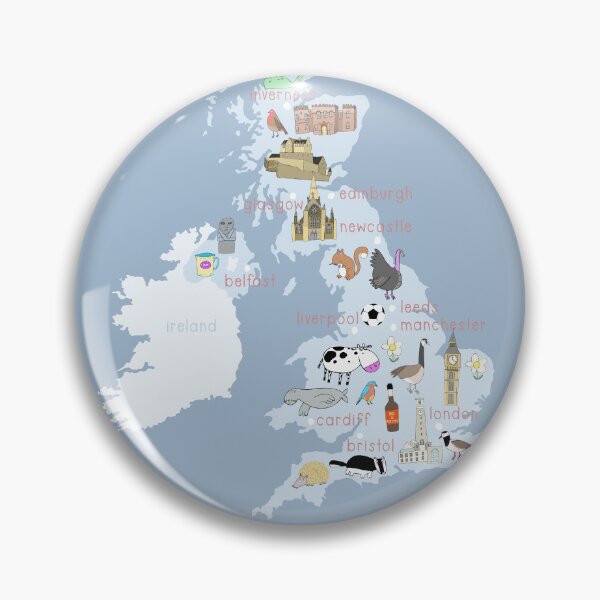 Item preview, United Kingdom Illustrated Map Blue with Country Icons designed and sold by Carla Daly.