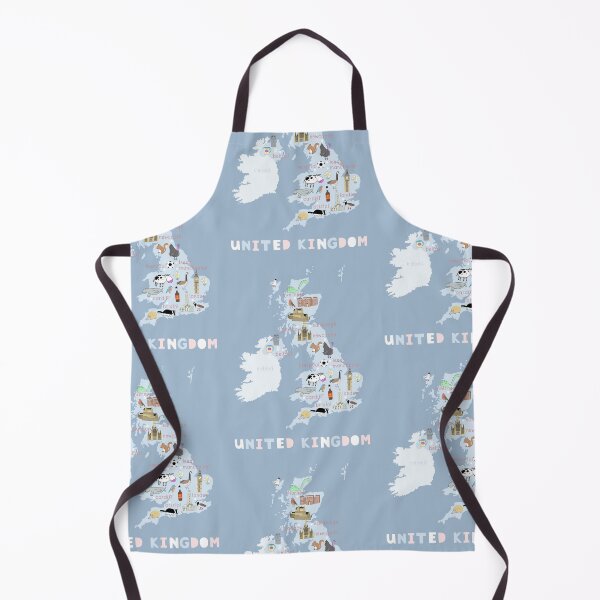 Item preview, United Kingdom Illustrated Map Blue with Country Icons designed and sold by Carla Daly.