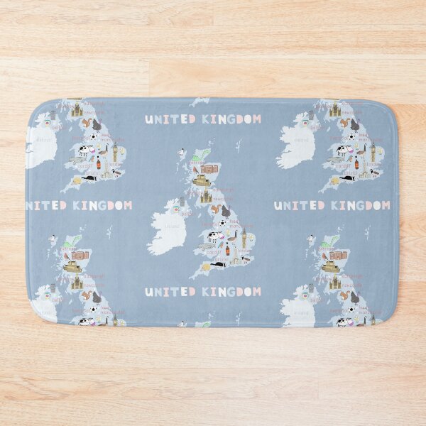 Item preview, United Kingdom Illustrated Map Blue with Country Icons designed and sold by Carla Daly.