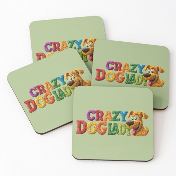 Item preview, Crazy Dog Lady Embroidered Puppy Typography designed and sold by MegaNovaArt.