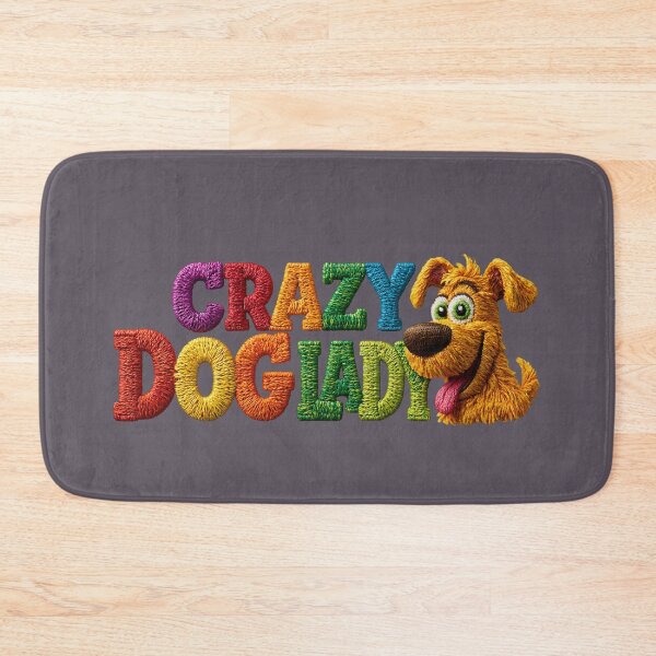 Item preview, Crazy Dog Lady Embroidered Puppy Typography designed and sold by MegaNovaArt.