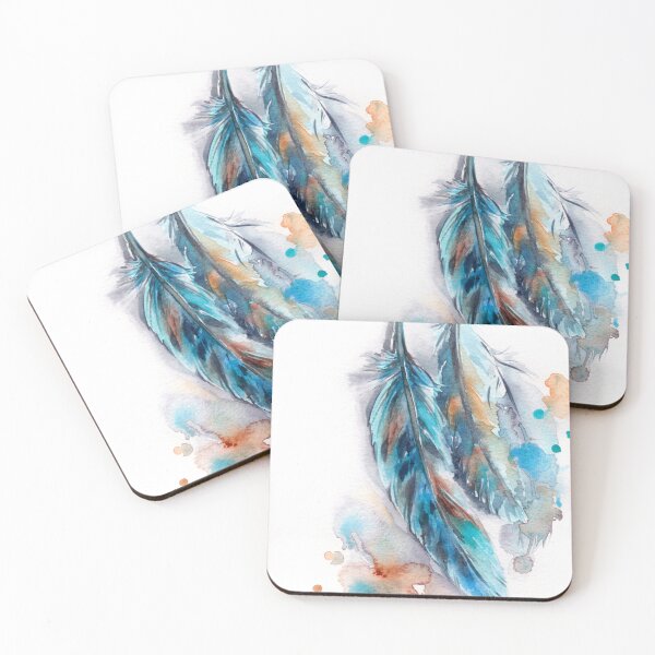 Item preview, Watercolor Blue Feathers designed and sold by CanotStop.