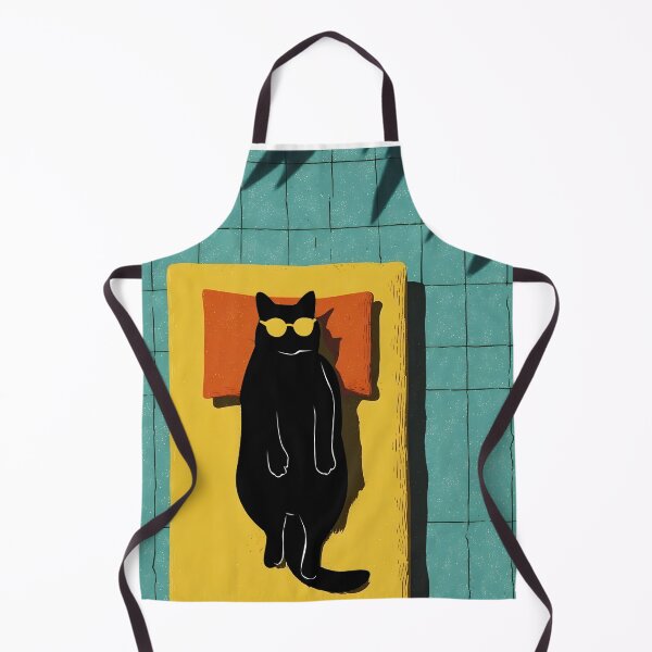 Item preview, cool cat relaxing on a yellow mat designed and sold by PurrfectHome.