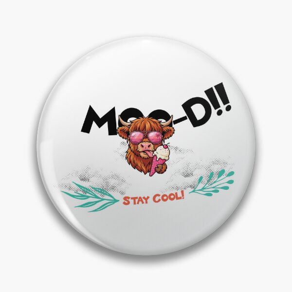 Item preview, MOO-D Highland Cow with sunglasses and ice cream designed and sold by BoosterShop.
