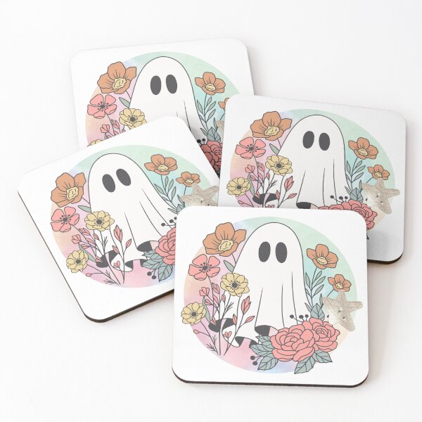 Item preview, Summerween ghost with Flowers and Pentagram  designed and sold by WildWoodlandWitch.