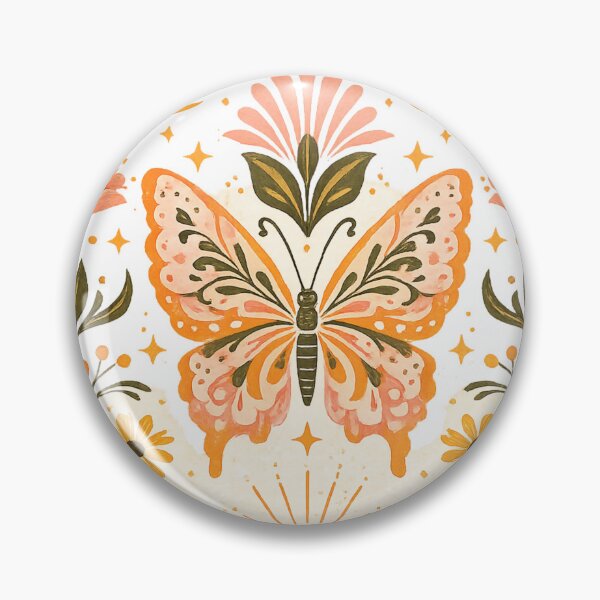 Item preview, Celestial Bohemian Butterfly with Golden Flowers and Moons designed and sold by KM Design.