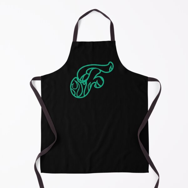Item preview, Groovy Retro Teal Fiery Letter F Monogram designed and sold by CamilasPrints.