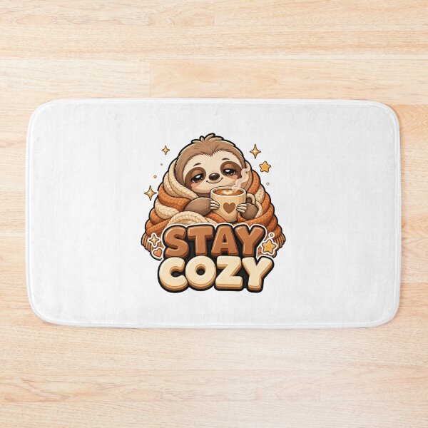 Item preview, Stay Cozy Sloth with Coffee Kawaii designed and sold by BoosterShop.