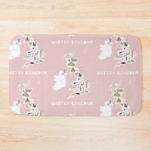 Item preview, Copy of United Kingdom Illustrated Map Pink with Country Icons designed and sold by Carla Daly.