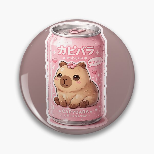 Item preview, Kawaii Pink Capybara Can – Cute Soda Sticker Design designed and sold by AstraDrip Studio.