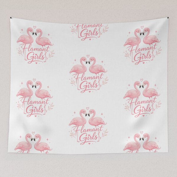 Item preview, Flamingo Girls – Romantic Pink Flamingo Duo designed and sold by KM Design.