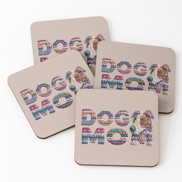 Item preview, Dog Mom Knitted Puppy Typography designed and sold by MegaNovaArt.