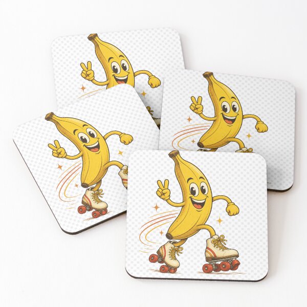 Item preview, Funny banana on roller skates, retro designed and sold by BoosterShop.