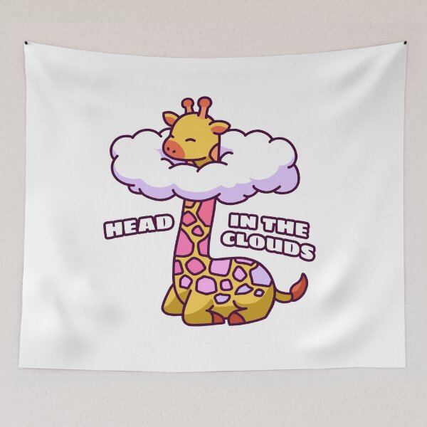 Item preview, Giraffe With Its Head In The Clouds – Cute Kawaii-Inspired Design designed and sold by dittoon.