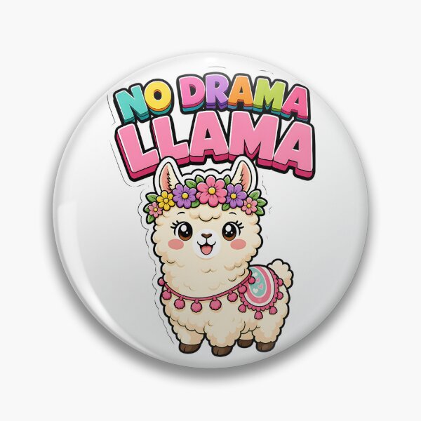 Item preview, No Drama Llama Cute Llama with Flower Crown Kawaii designed and sold by BoosterShop.