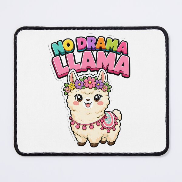 Item preview, No Drama Llama Cute Llama with Flower Crown Kawaii designed and sold by BoosterShop.