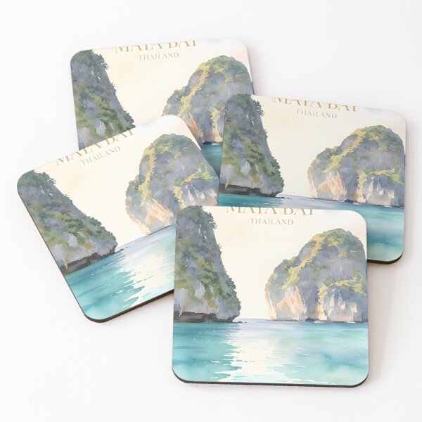 Item preview, Maya Bay Thailand  Travel Poster Tropical Beach Wall Art designed and sold by Spirit of Siam.