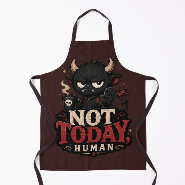Item preview, Not Today Human Grumpy Monster designed and sold by MoodSupplyStudio.