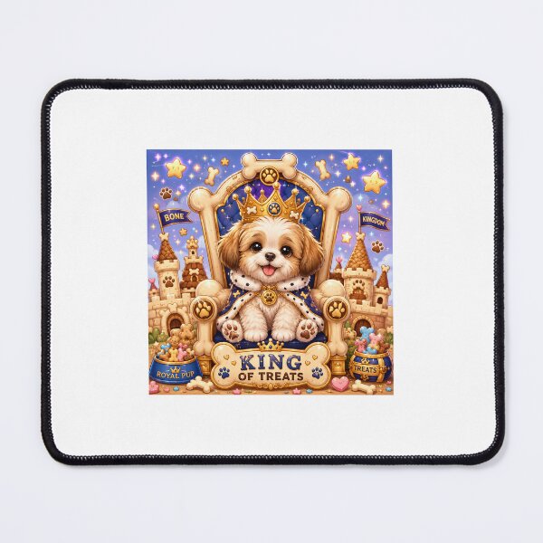 Item preview, King of Treats Puppy | Bone Kingdom Dog Prince Kawaii Sticker designed and sold by Moonlight Studio.