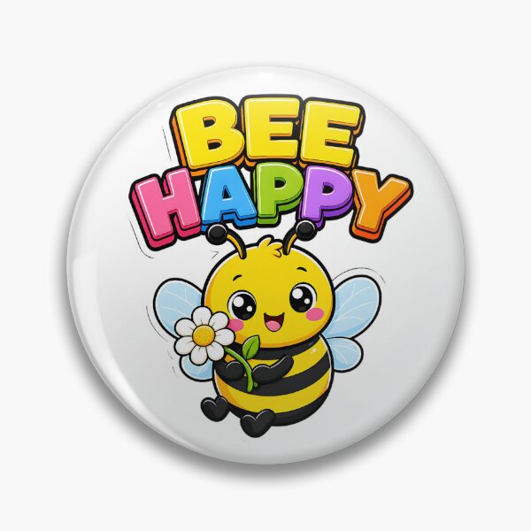 Artikelvorschau, Bee Happy Süße Biene mit Blume Kawaii Spruch entworfen und verkauft von BoosterShop.