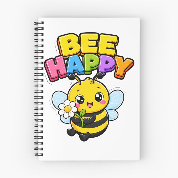 Item preview, Bee Happy Sweet Bee with Flower Kawaii Saying designed and sold by BoosterShop.
