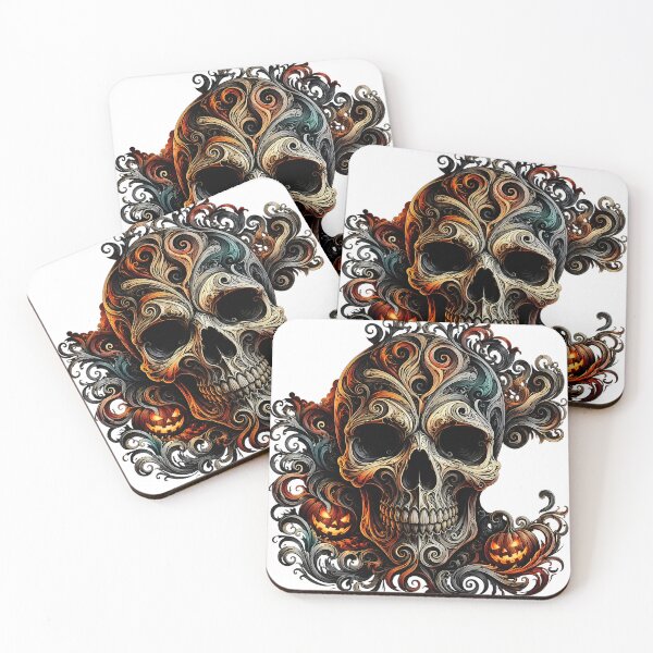 Item preview, All Hallows Eve – Dark Skull Halloween Swirl Art designed and sold by LoneStarArtworks.