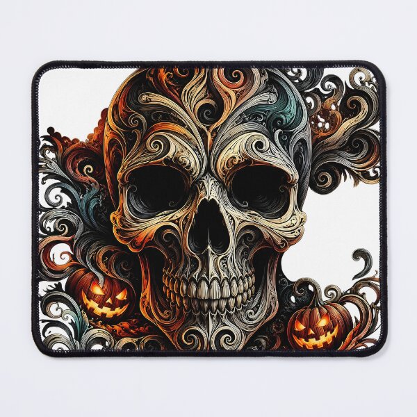 Item preview, All Hallows Eve – Dark Skull Halloween Swirl Art designed and sold by LoneStarArtworks.