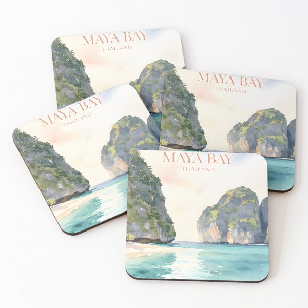 Item preview, Maya Bay Thailand Travel Poster Tropical Beach Wall Art designed and sold by Spirit of Siam.