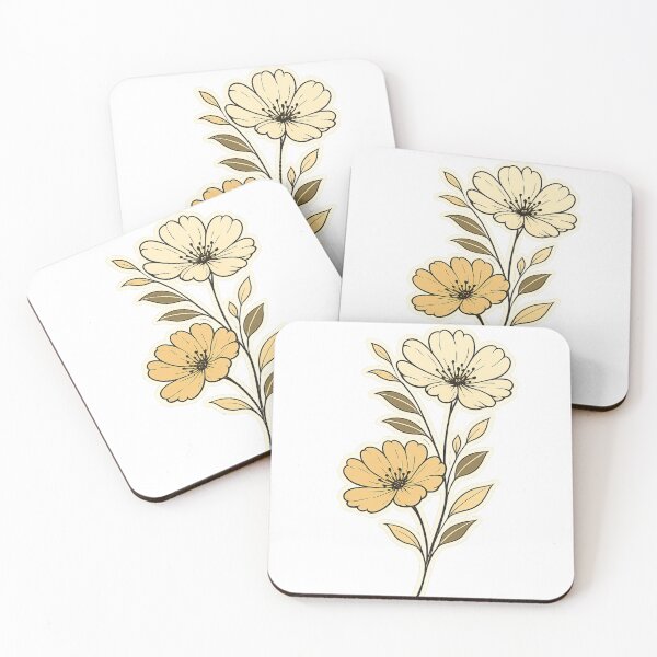Item preview, Vintage Beige and Yellow Floral Branch designed and sold by KM Design.