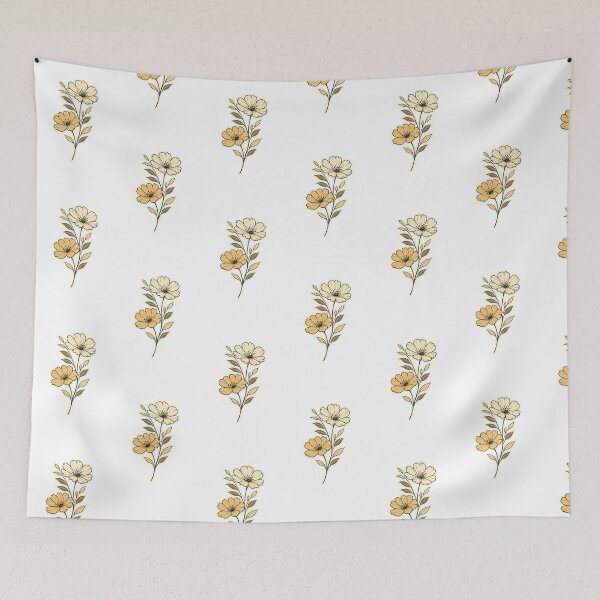 Item preview, Vintage Beige and Yellow Floral Branch designed and sold by KM Design.