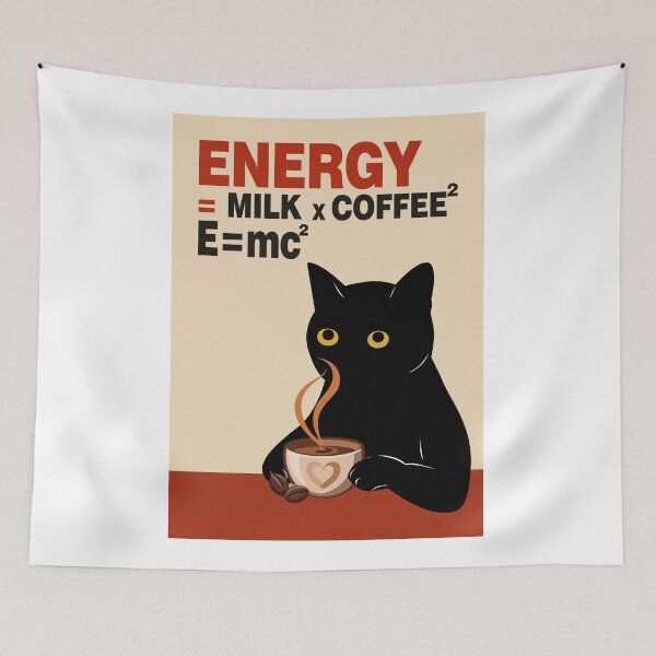 Item preview, Energy: Milk x Coffee Squared Cat | ENERGY = MILK x COFFEE²  Cat designed and sold by PurrfectHome.