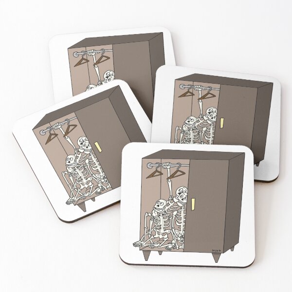 Item preview, Funny Skeletons In The Closet Cartoon | Cute Spooky Halloween Meme designed and sold by MyxaART.