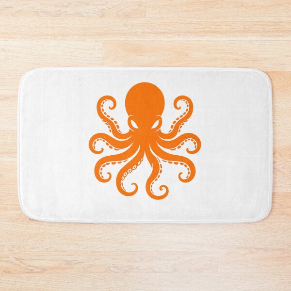 Item preview, Stylized Orange Octopus with Elegant Tentacles designed and sold by KM Design.